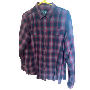 Woolrich Womens XL Red Black Plaid Western Snap Front Cotton Shirt 2415 ONX